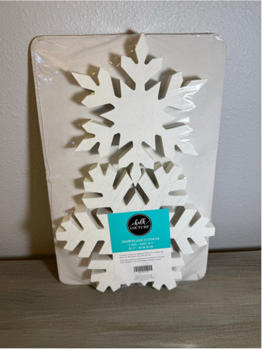 New 2-pack Chalk Couture Snowflake Cutouts approx 6.5” 8”